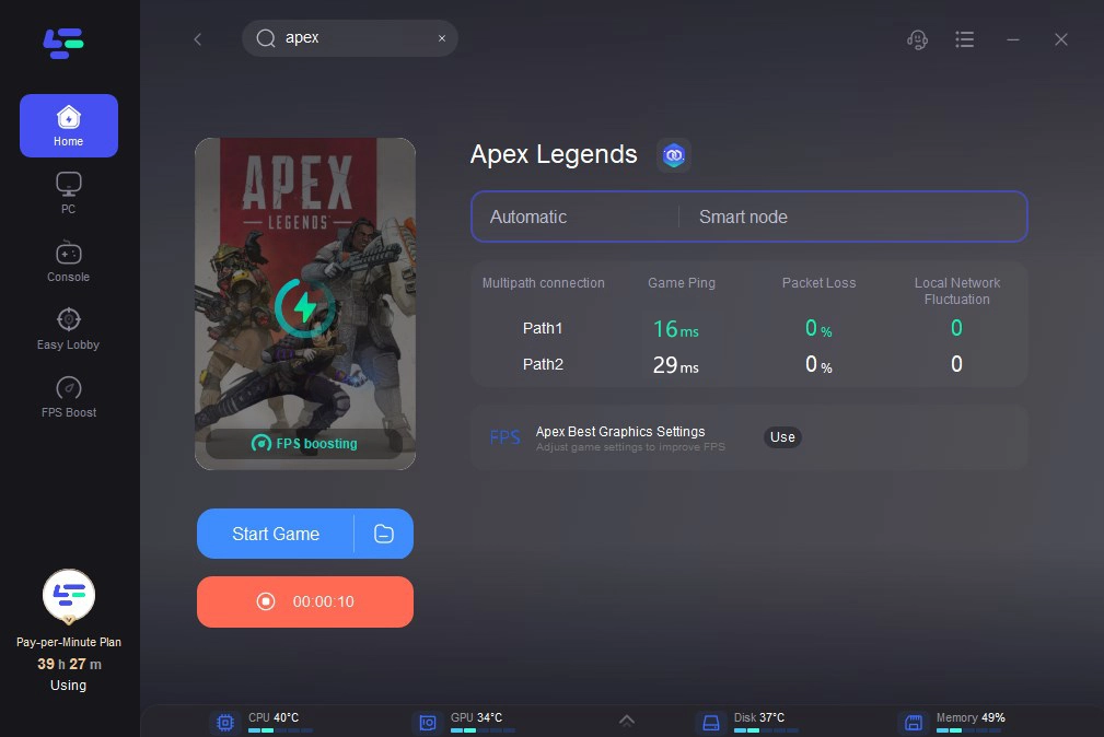 Apex Legends packet bursts