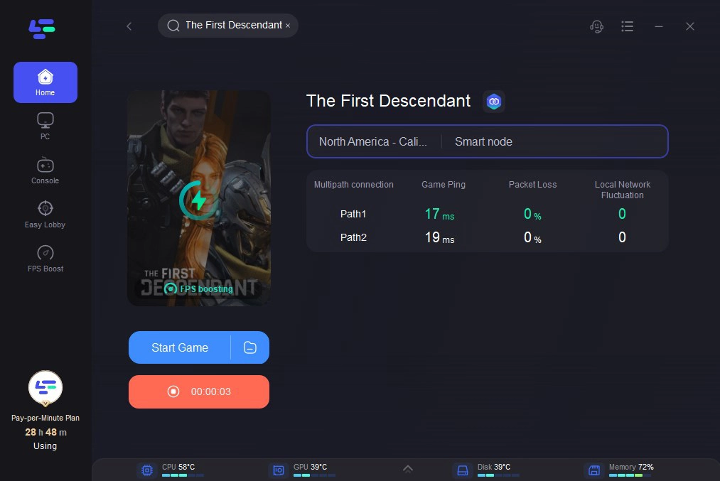 the first descedant- latency&ping